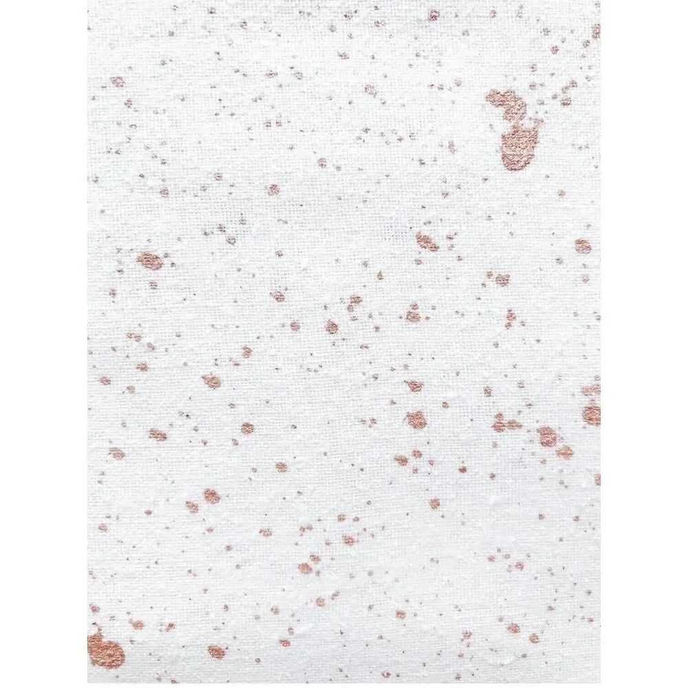 ARGAMAN & DEFIANCE Naturally Dyed Raw Silk Infinity Scarf White Rose Gold NEW